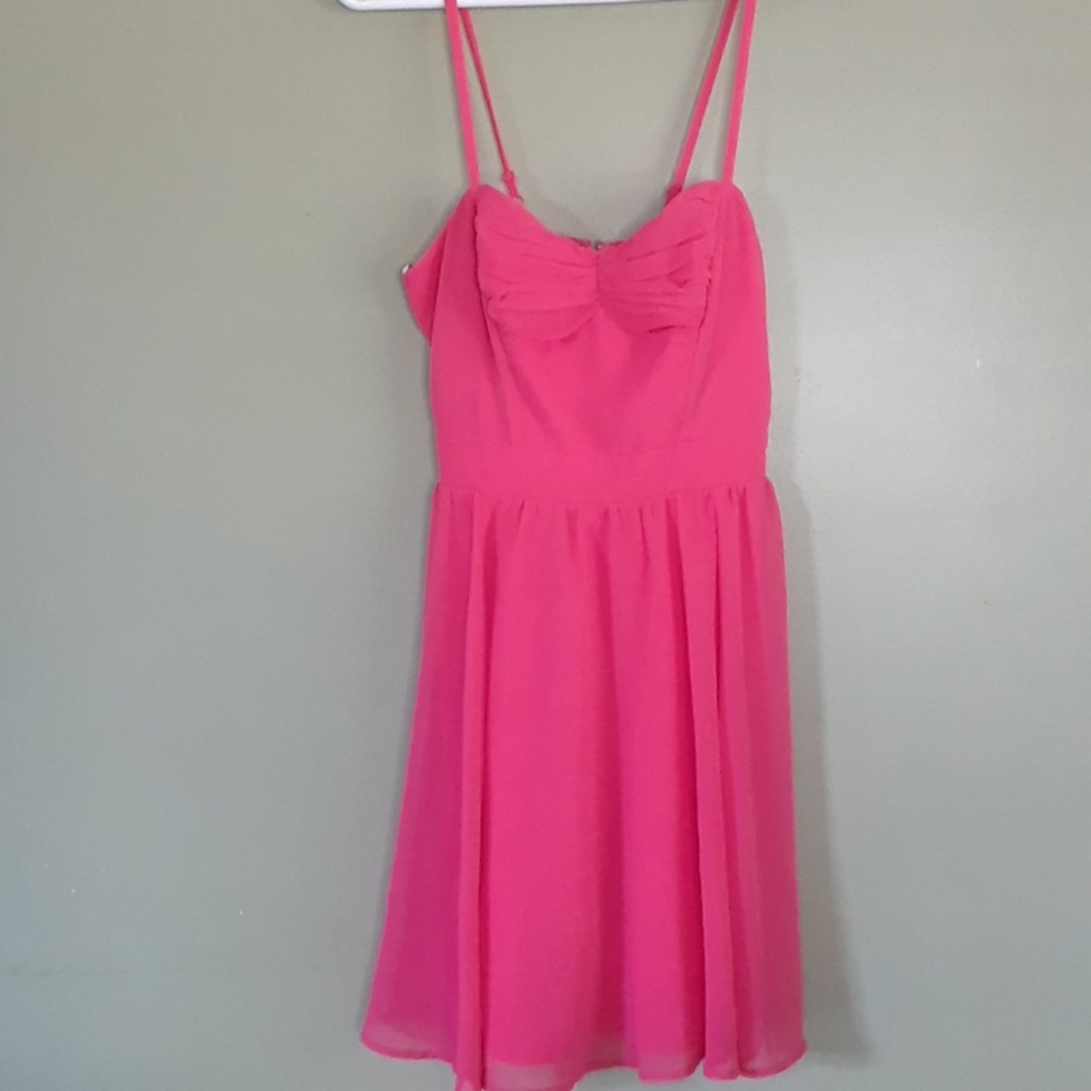 Never worn chiffon shrimp pink baby doll dress